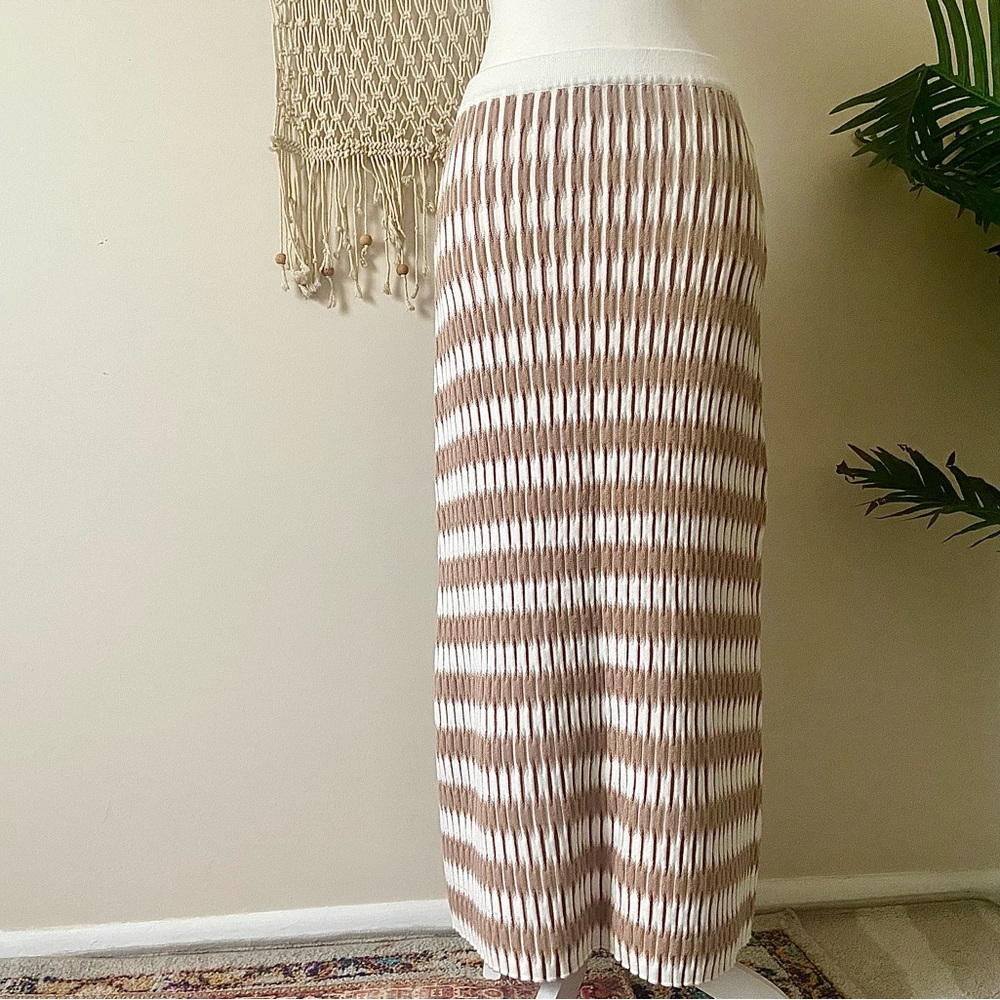 Lucy Paris Newport Striped Knit Midi Skirt (NWT)